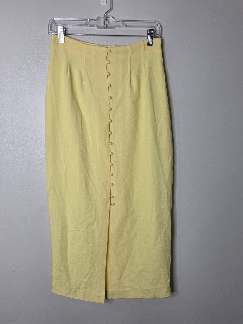 Kourt Yellow Button-Front Midi Skirt - Women's